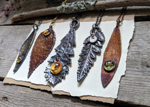 Load image into Gallery viewer, Leaf + Cab Necklaces
