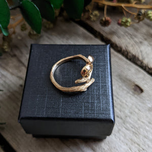 Mushroom Twig Ring - Adjustable - Bronze