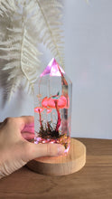 Load image into Gallery viewer, Large - Honey Mushrooms w/ paper Luna moth **Light Base Not Included
