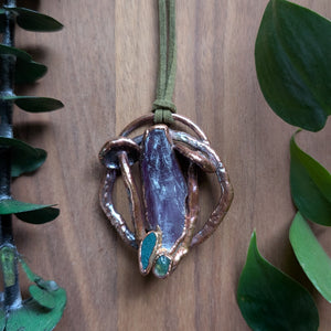 Necklace: Amethyst + Moss Agate