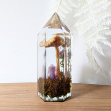 Load image into Gallery viewer, *Discounted* Large - Yellow Fly Agaric w/ Amethyst &amp; iridescence **Light Base Not Included
