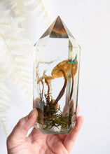 Load image into Gallery viewer, Large - Honey Mushrooms w/ paper Luna moth **Light Base Not Included
