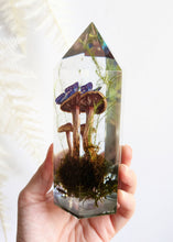 Load image into Gallery viewer, Large - Purple Gilled Laccaria w/ paper Butterfly **Light Base Not Included
