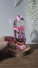 Load and play video in Gallery viewer, Large - Honey Mushroom w/ Amethyst &amp; Iridescence **Light Base Not Included
