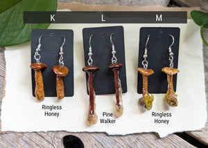 Sealed Mushroom Earrings - Honey Mushrooms