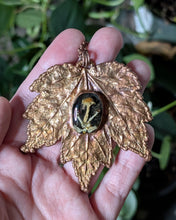 Load image into Gallery viewer, Maple Leaf &amp; Cuphophyllus Mushroom Necklace

